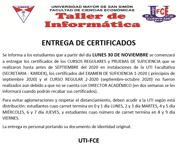 CERTIFICADOS