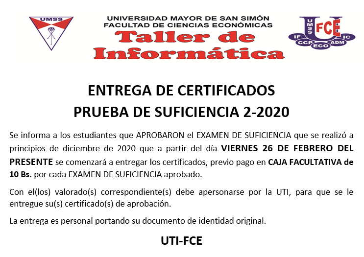 CERTIFICADOS