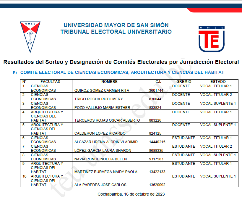 COMITE ELECTORAL
