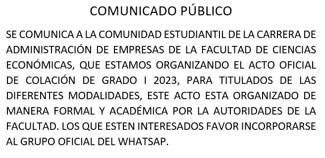 COMUNICADO ADM