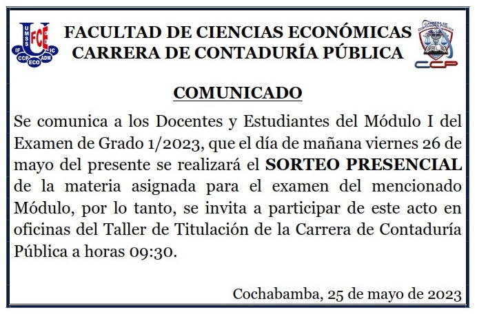 COMUNICADO CCP