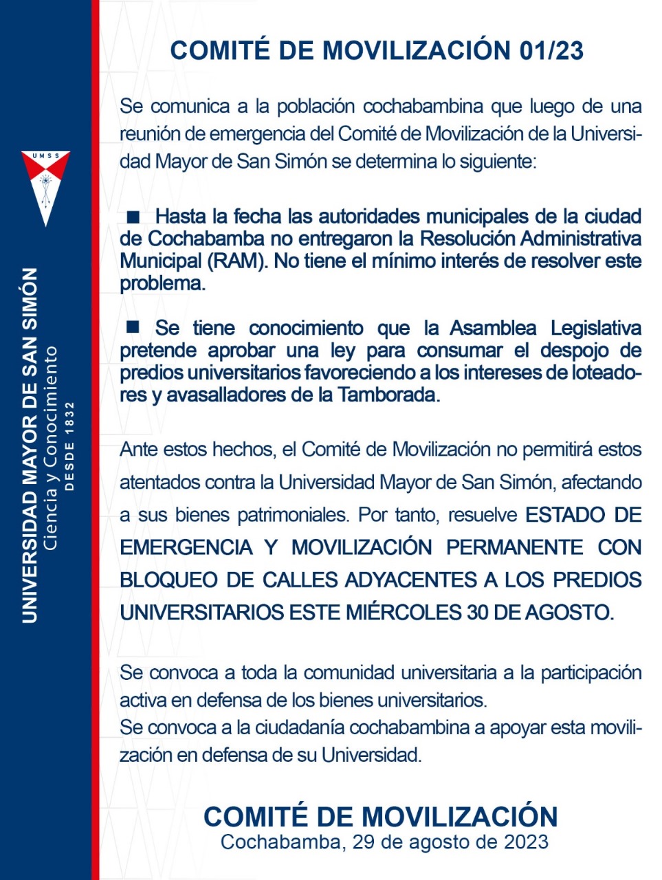 COMUNICADO