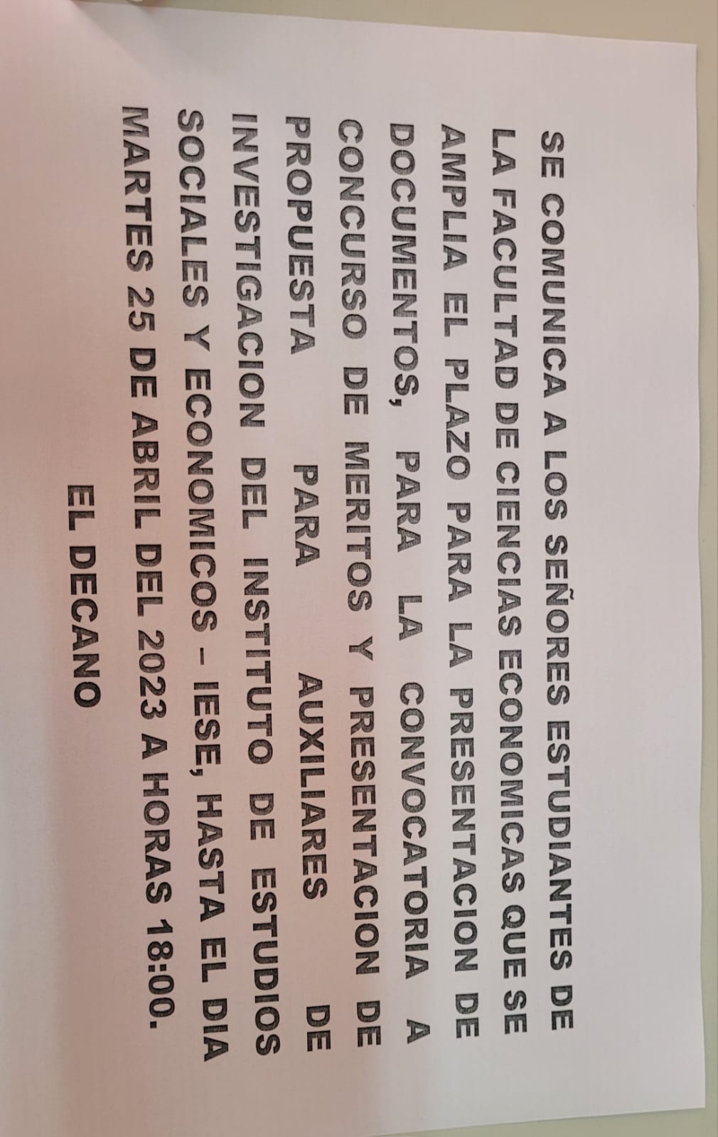 COMUNICADO