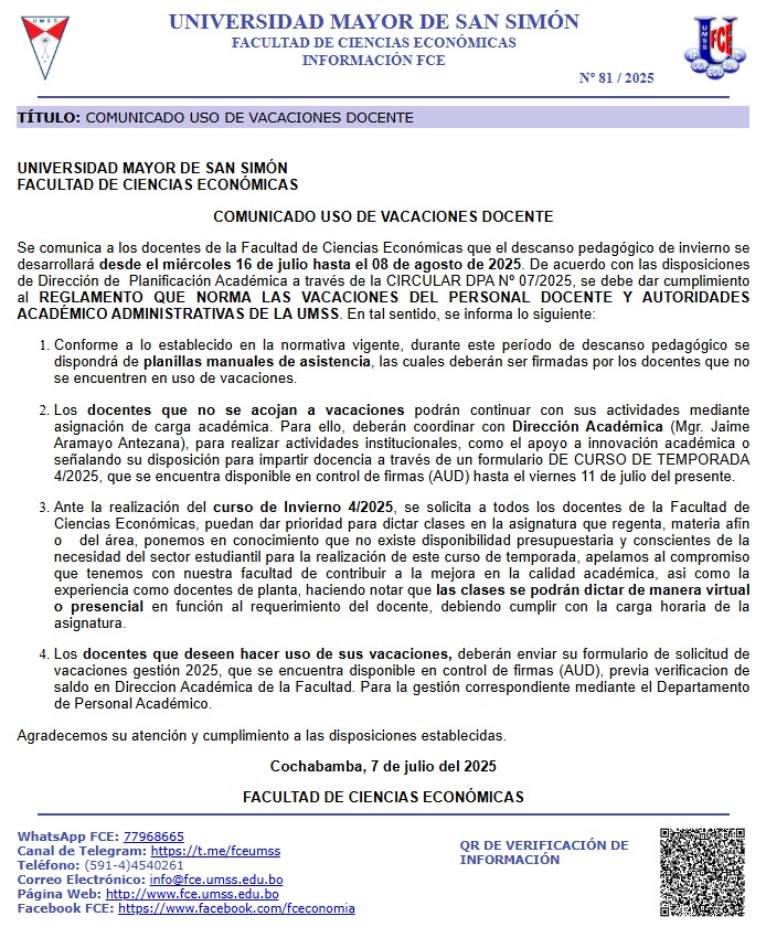 COMUNICADO