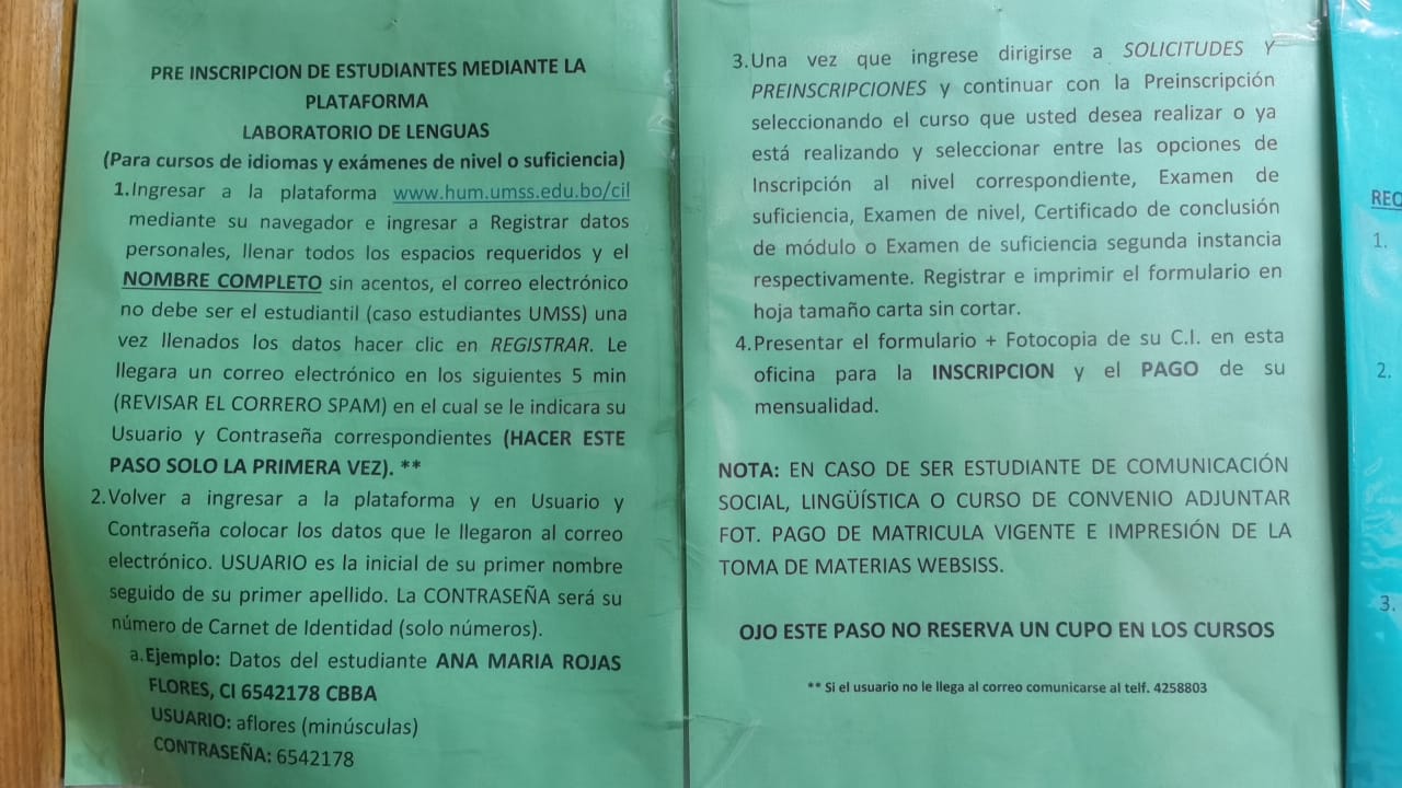 CURSO DE LENGUAS