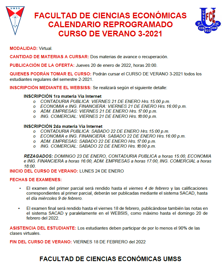 Calendario Reprogramado Verano 3-2021