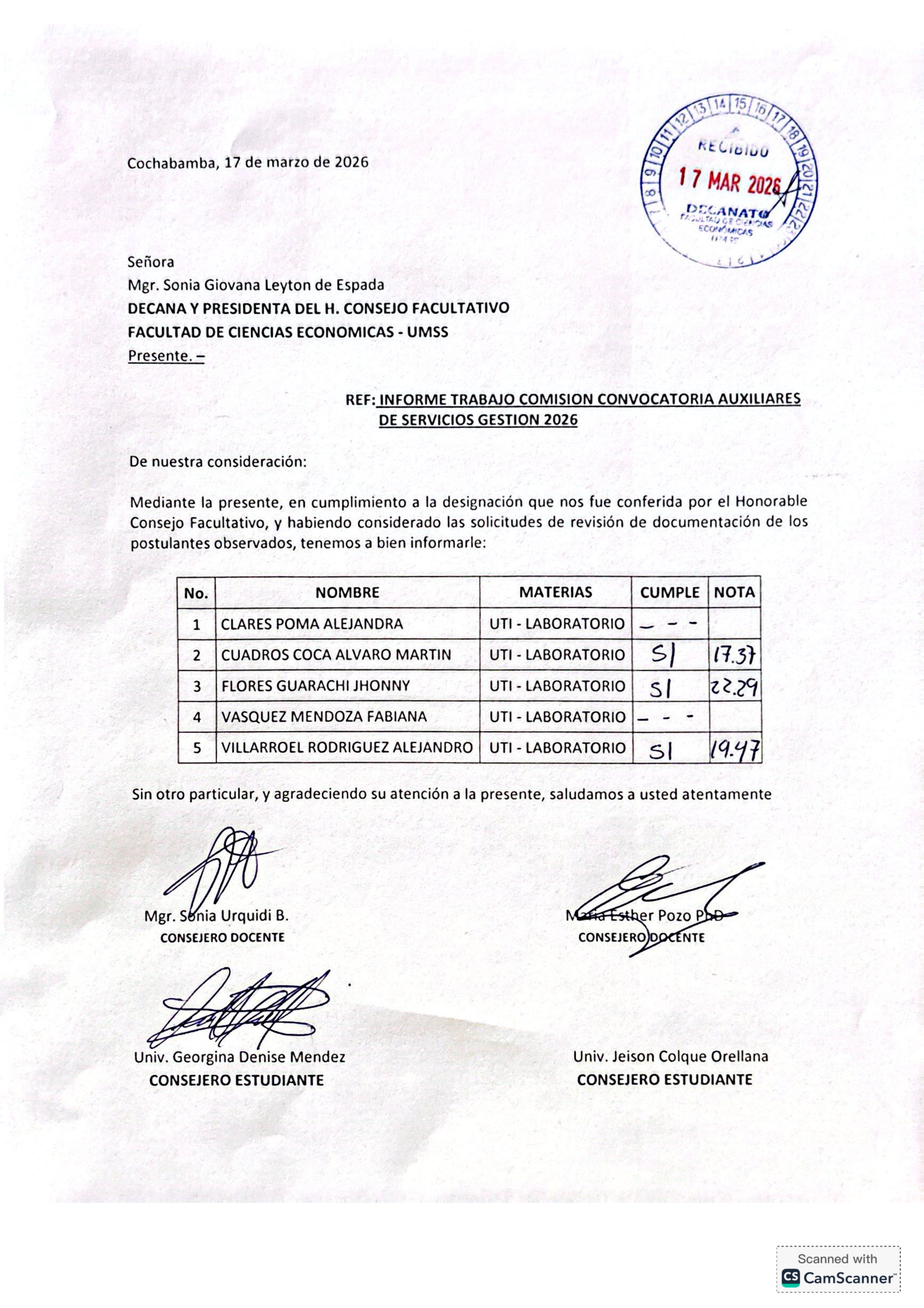 INFORME TRABAJO COMISION CONVOCATORIA AUXILIARES DE SERVICIOS GESTION 2026