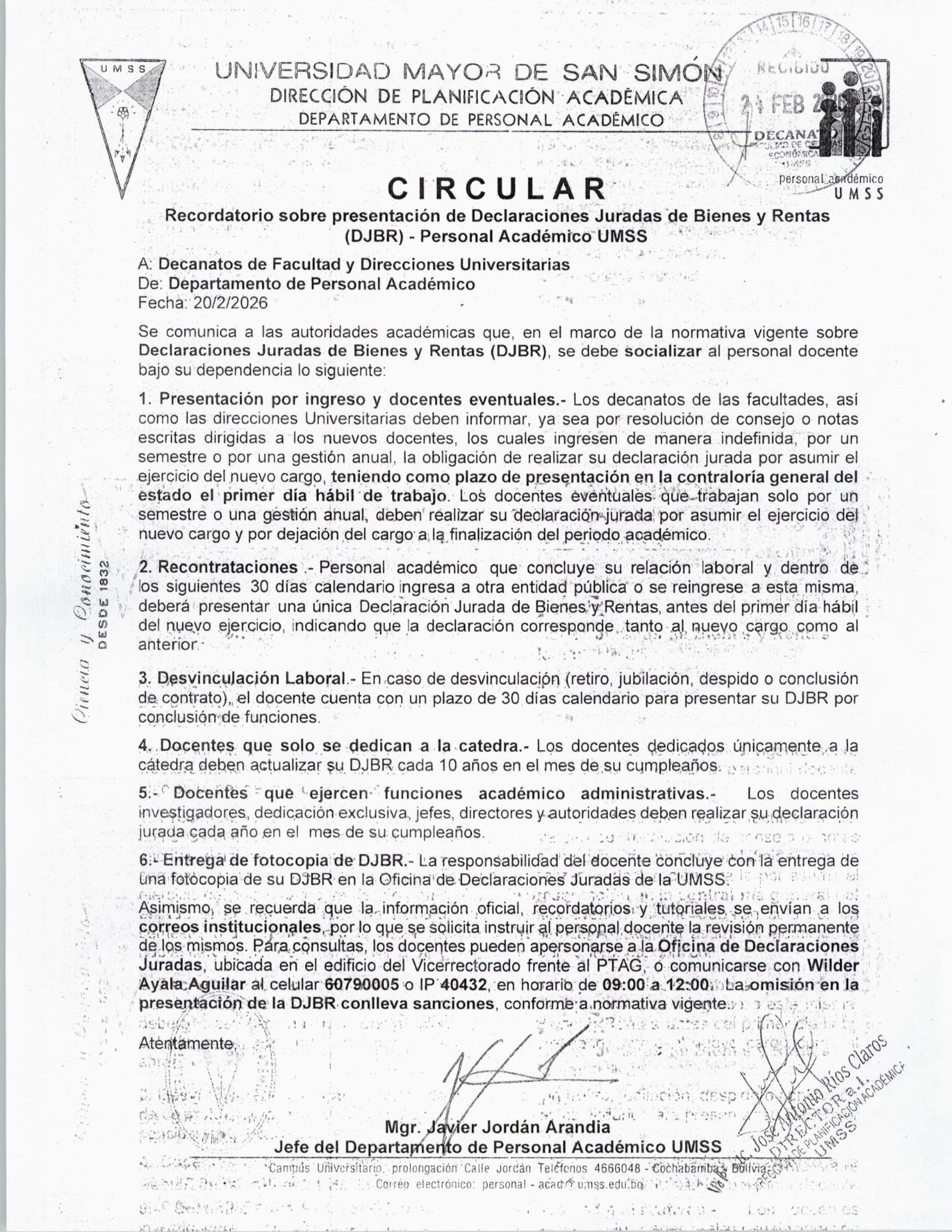 DECLARACIÌÓN JURADA