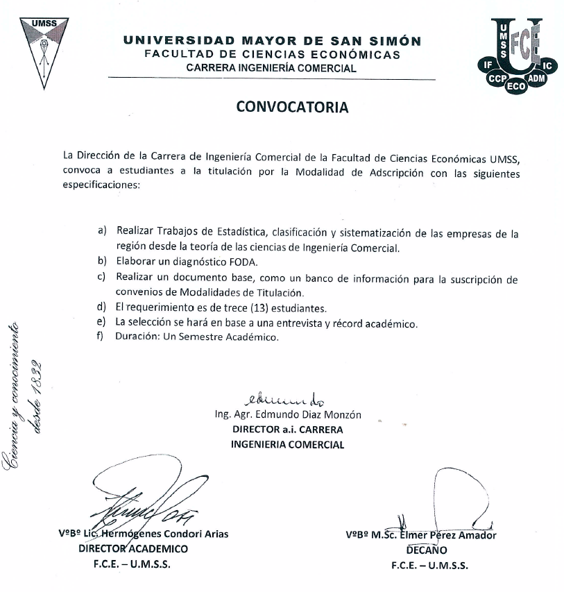 Comunicado - Modalidad por Adscripción