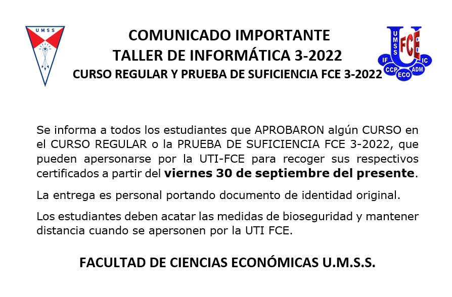 Comunicado - Taller de Informatica