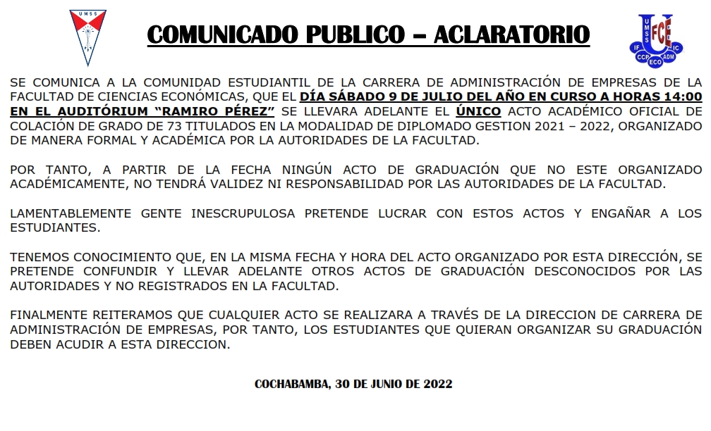 Comunicado ADM