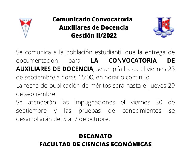 Comunicado Auxiliares
