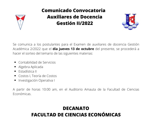 Comunicado Auxiliares