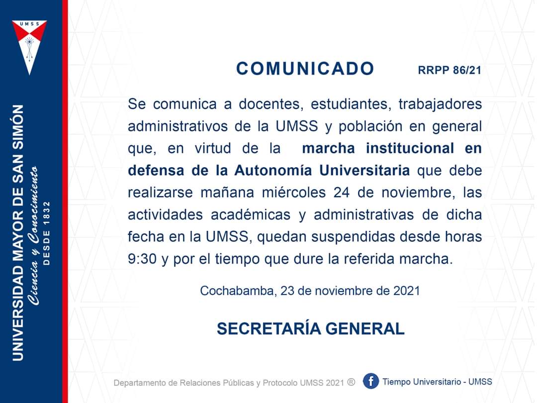 Comunicado Secretaria General