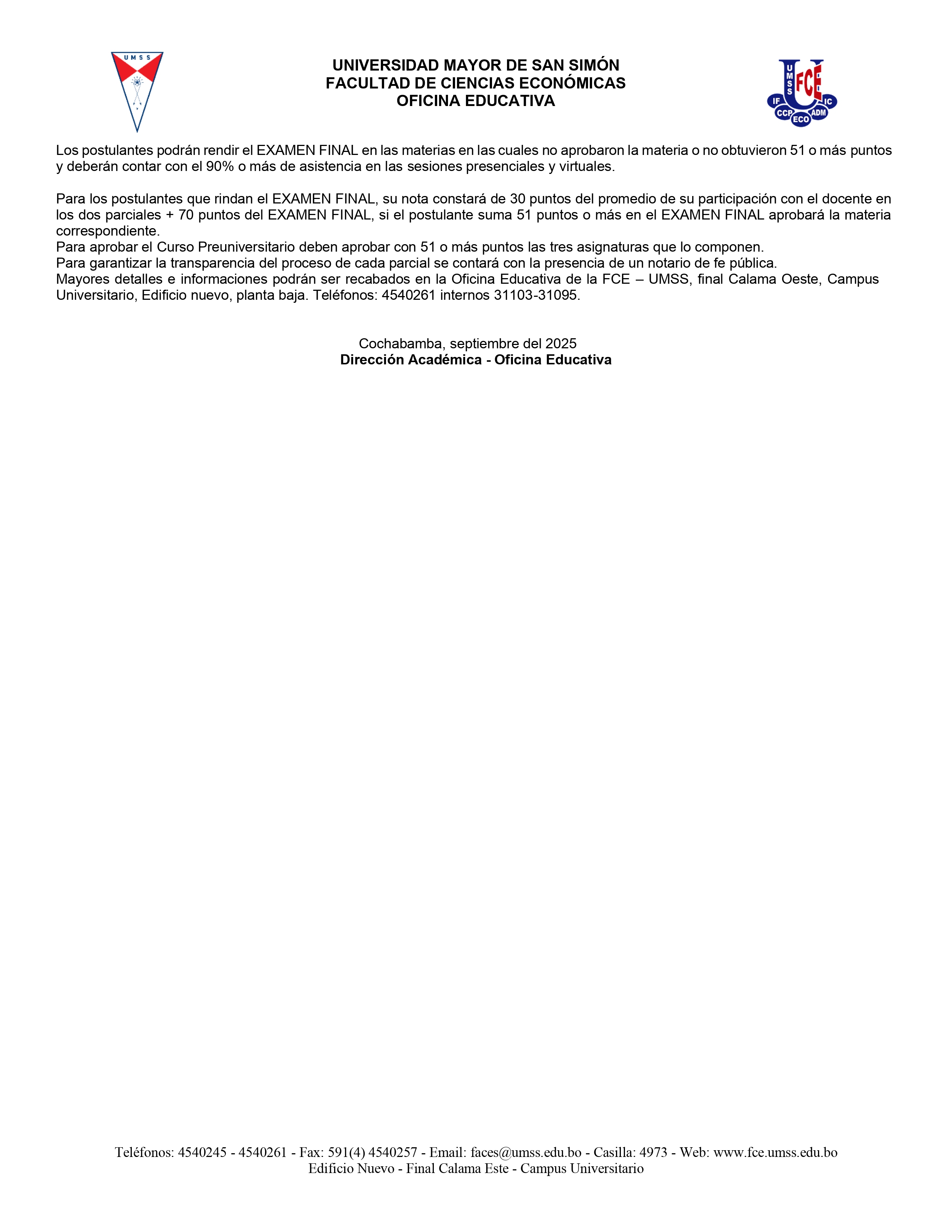 Convocatoria Oficial al Curso Preuniversitario Virtual II/2025