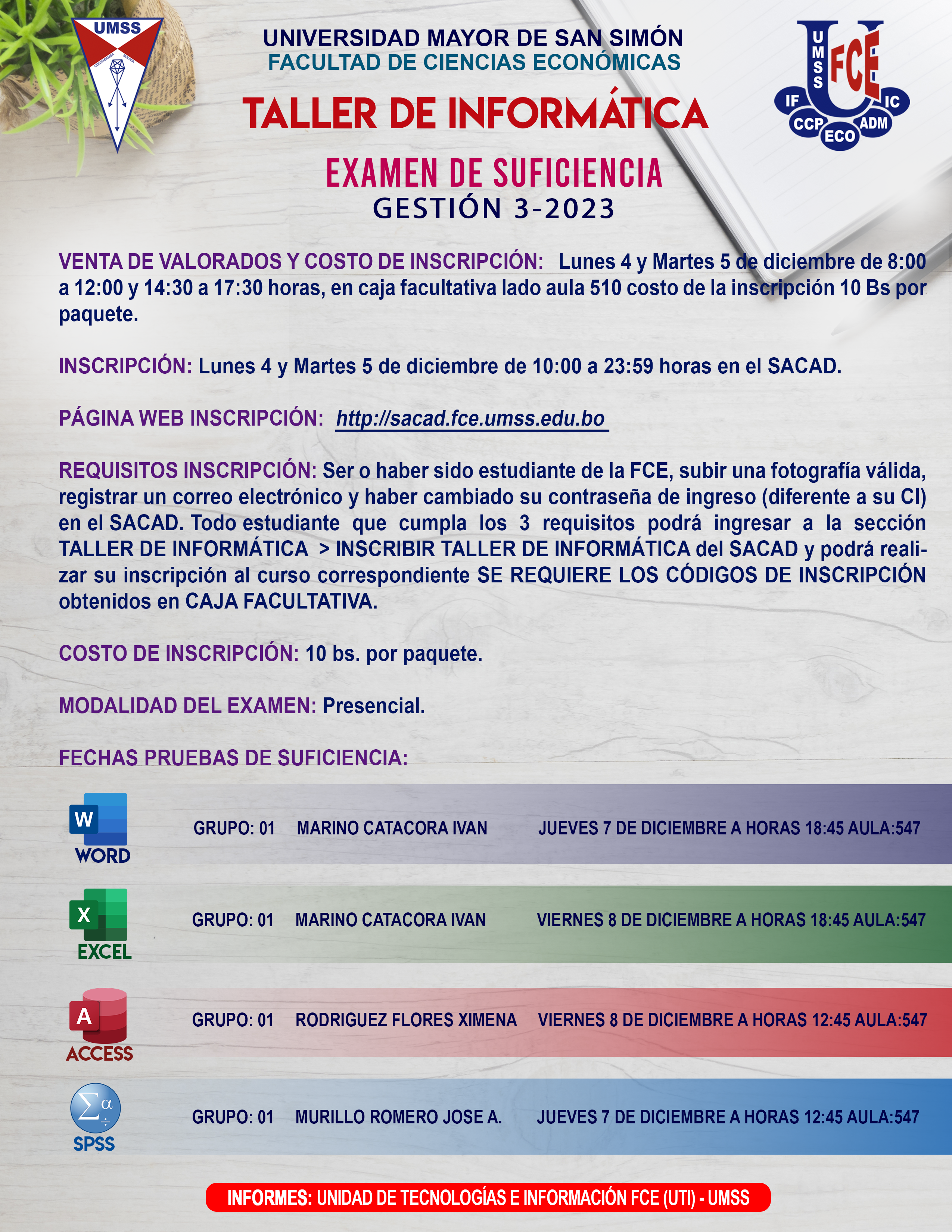 EXAMEN DE SUFICIENCIA