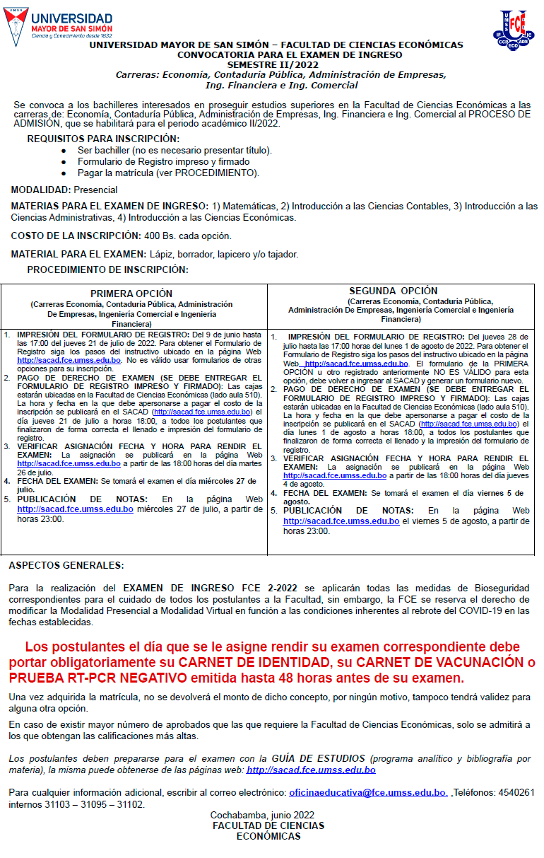Examen de Ingreso II-2022