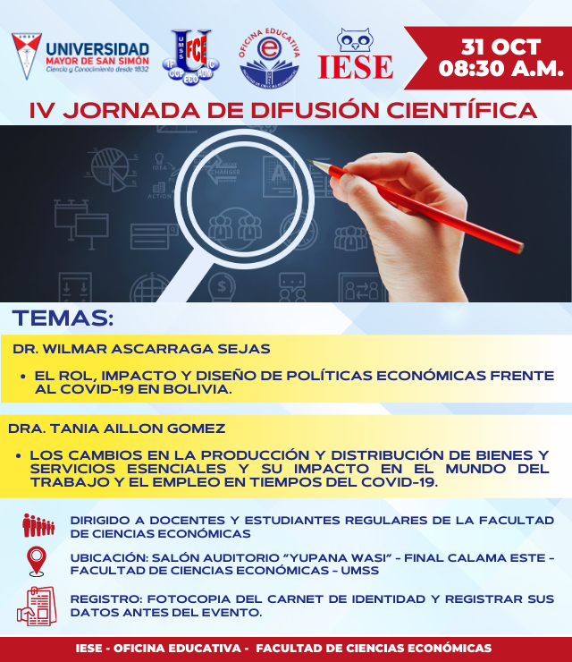 IV Jornadas de Difusión Científica IESE CEPLAG