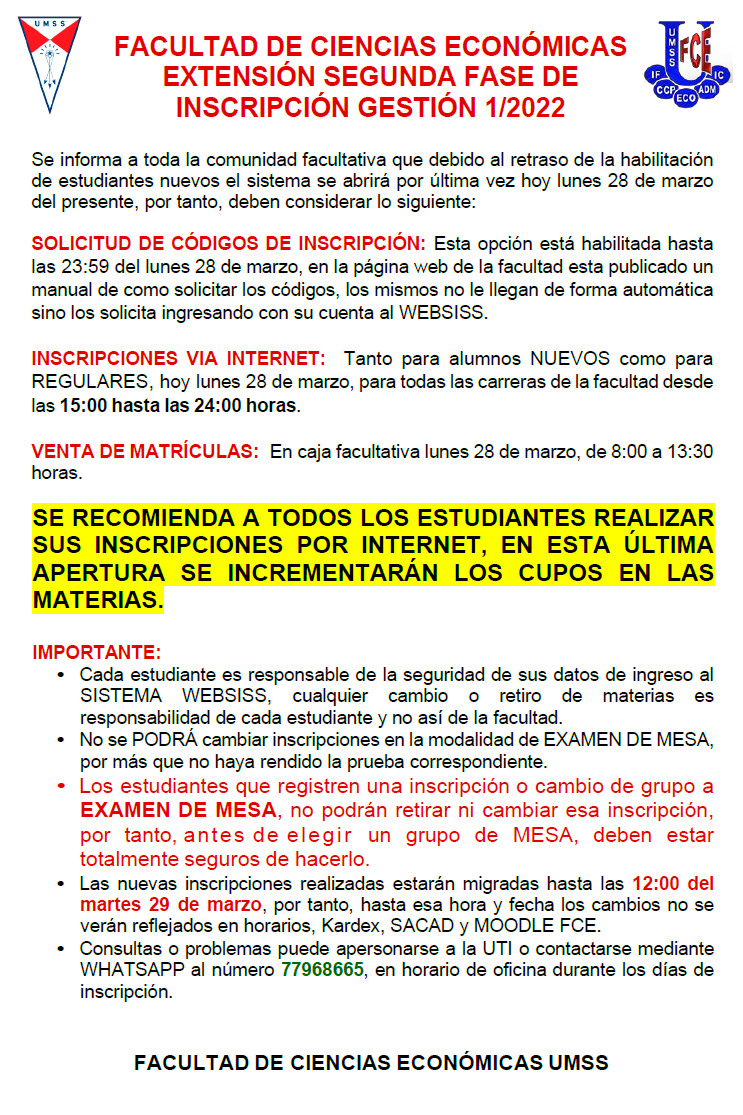 Inscripciones