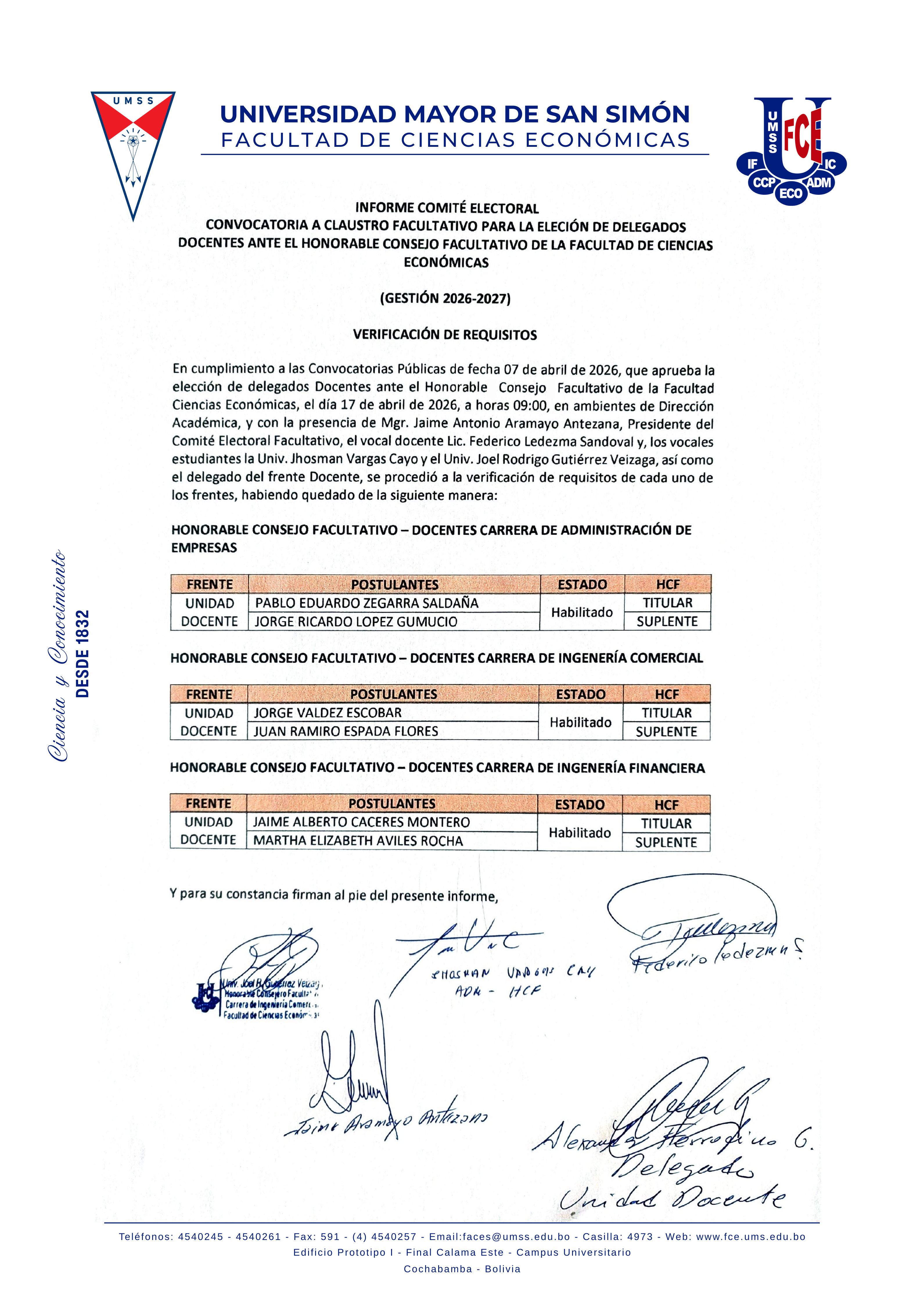informe comite electoral