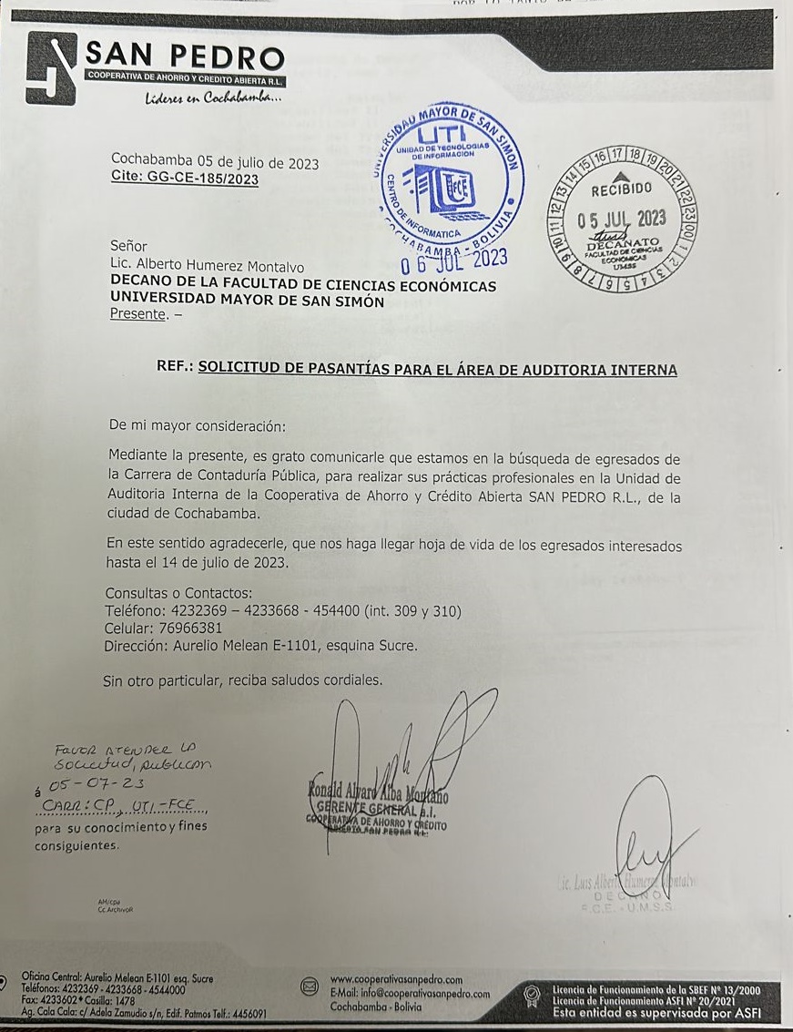 SOLICITUD DE PASANTÍA