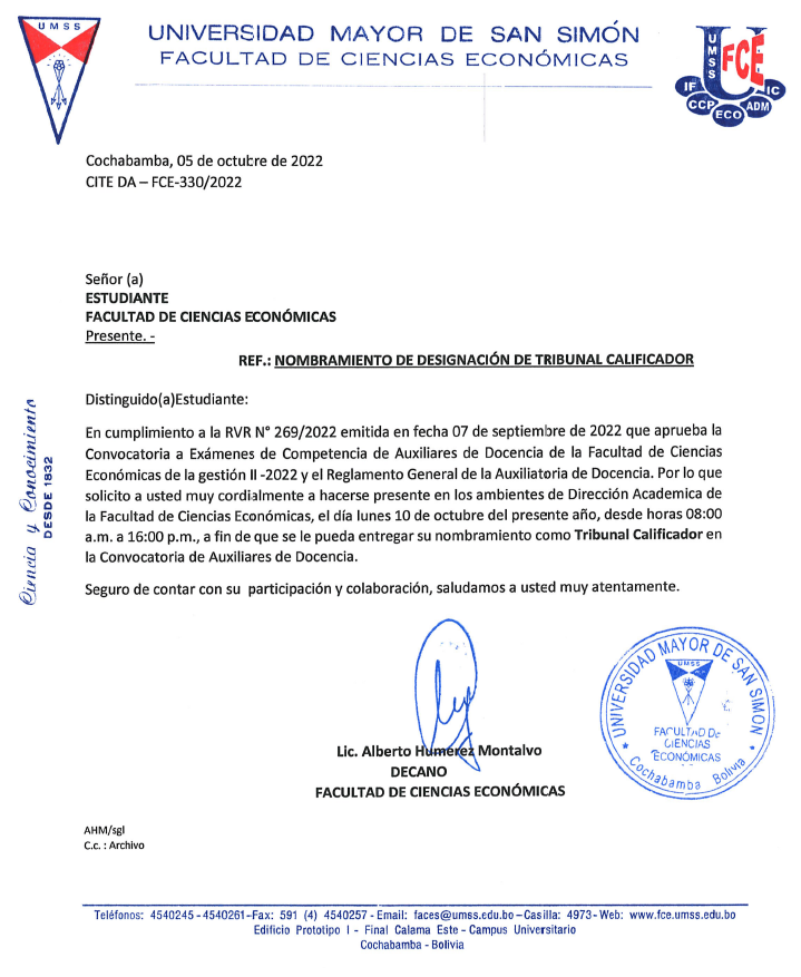 Tribunales Calificadores de Auxiliares