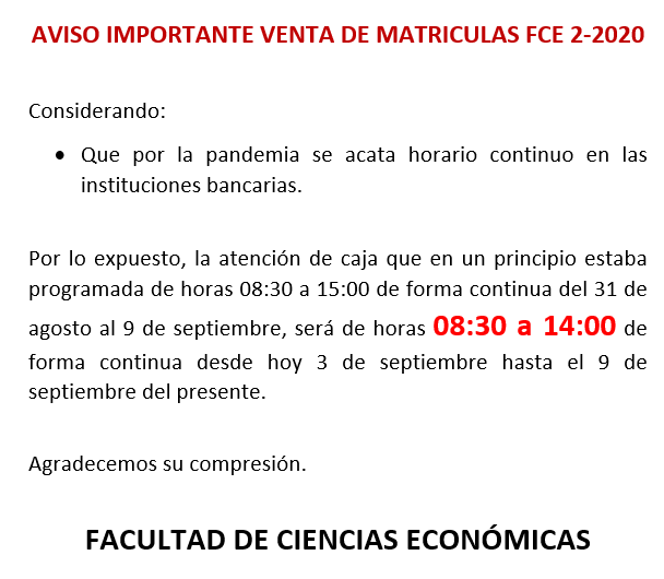 Venta de Matricula