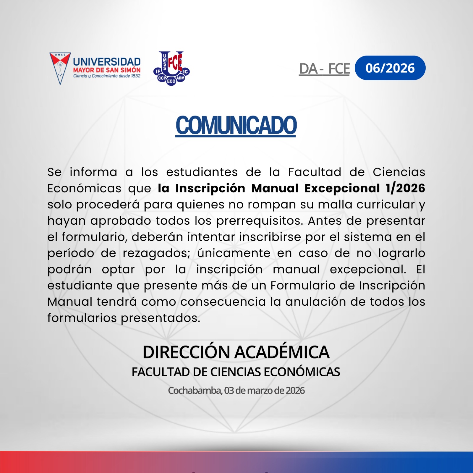 COMUNICADO DA - FCE 06/2026