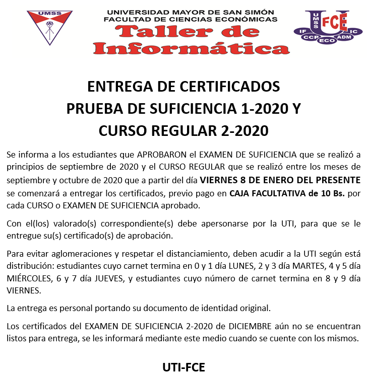 CERTIFICADOS