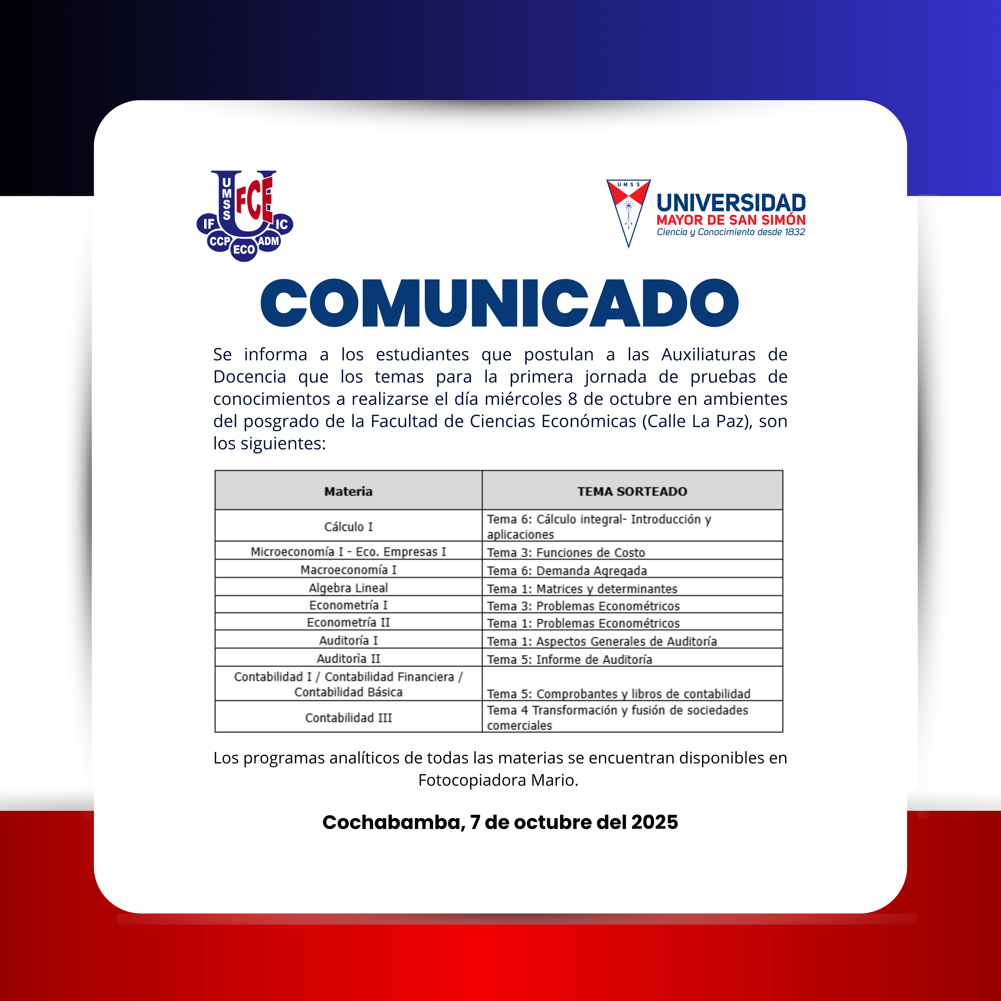 comunicado