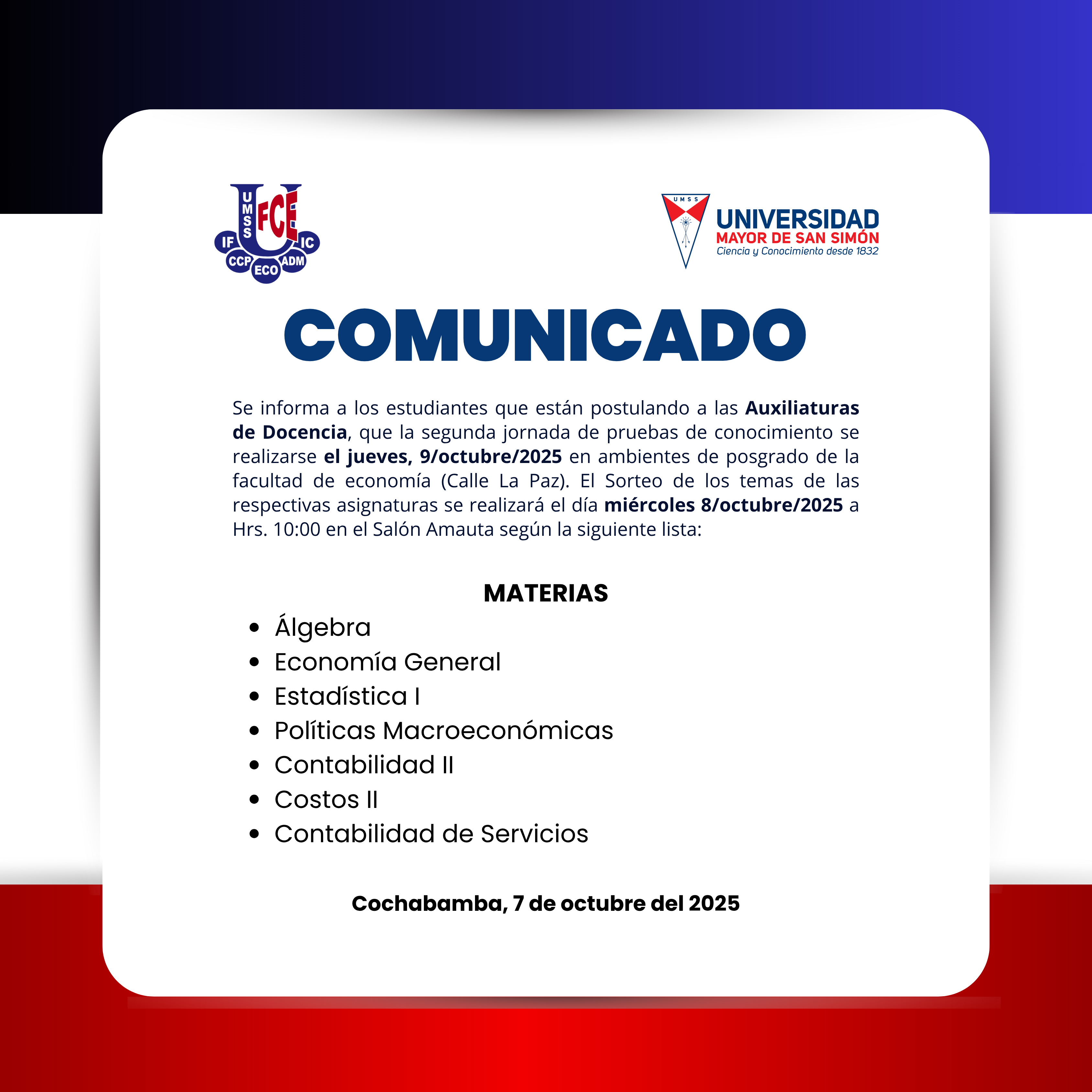 COMUNICADO