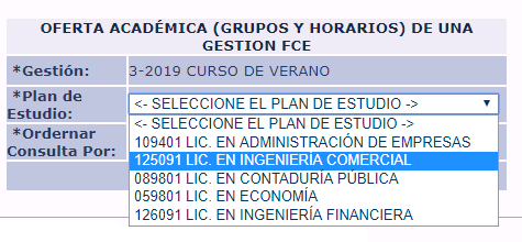 seleccionar carrera 2